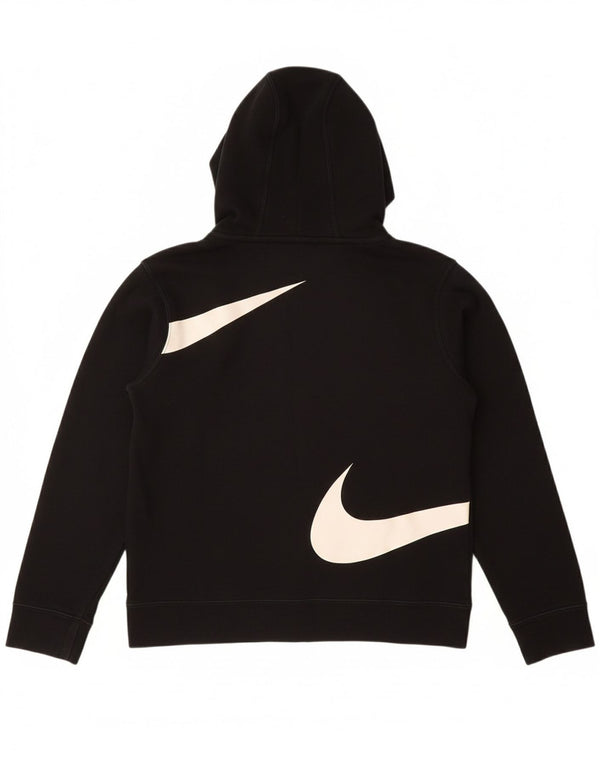 Πουλόβερ NIKE Boys Swoosh Graphic Zip Hoodie 10-11 ετών Μεσαίο μαύρο