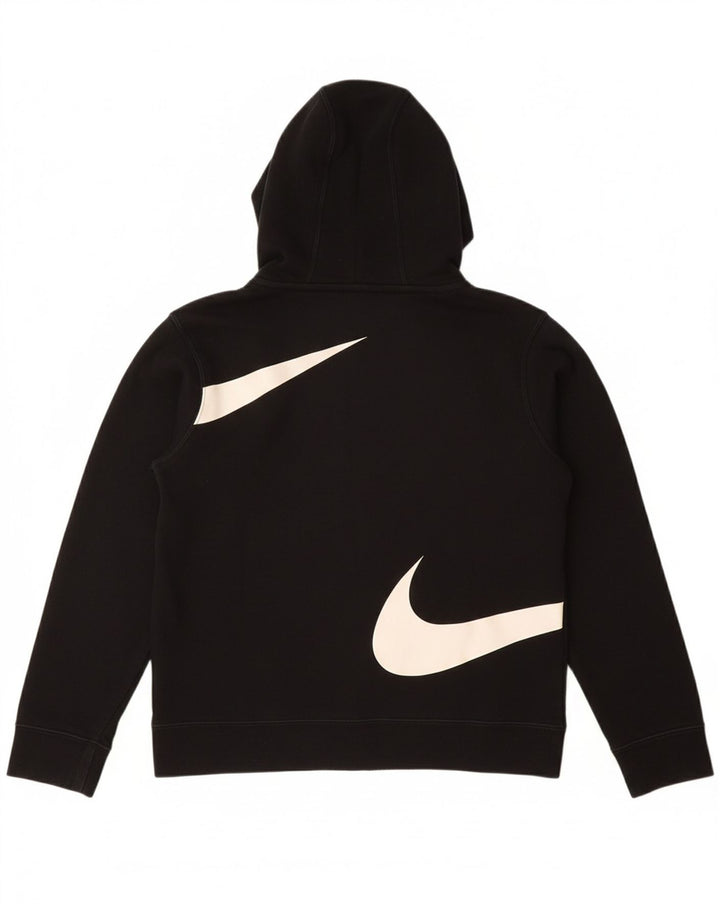 Πουλόβερ NIKE Boys Swoosh Graphic Zip Hoodie 10-11 ετών Μεσαίο μαύρο