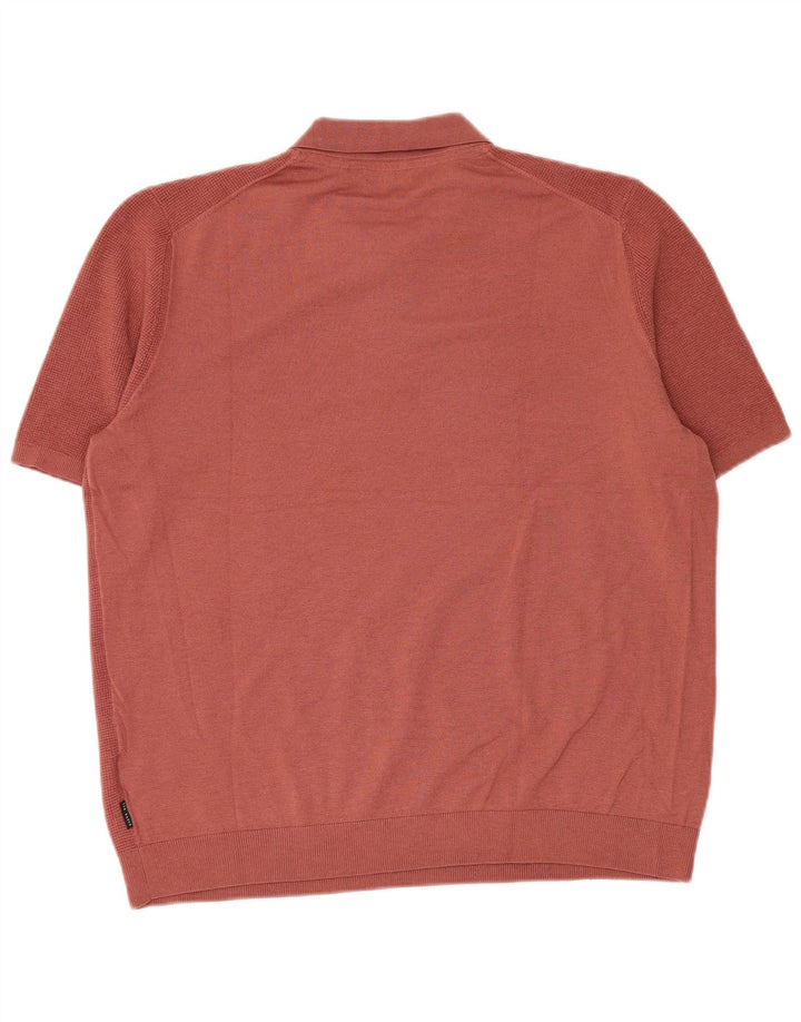 Ted Baker Ανδρικό πουκάμισο Polo Size 6 2XL Red Polyester
