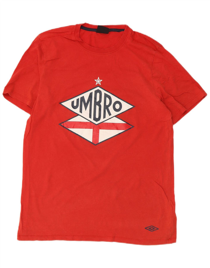 Ανδρικό γραφικό T-Shirt Umbro Top Μεσαίο κόκκινο βαμβακερό