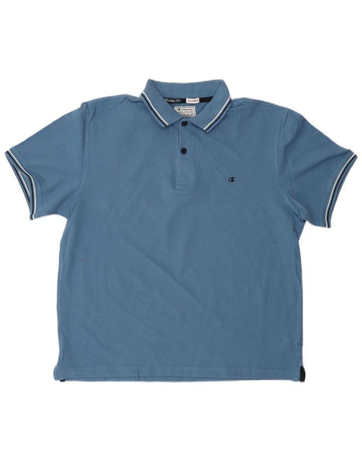 Ανδρικό μπλουζάκι CHAMPION Heritage Fit Polo XL Μπλε βαμβακερό