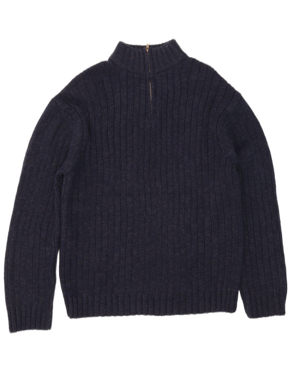 Marks & Spencer Ανδρικό πουλόβερ με φερμουάρ 2XL Ακρυλικό Navy Blue