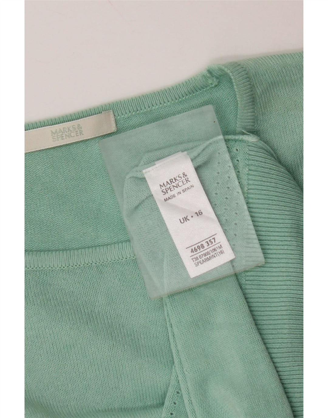 MARKS & SPENCER Γυναικείο πουλόβερ Crop Crew Neck Jumper UK 16 Large Turquoise