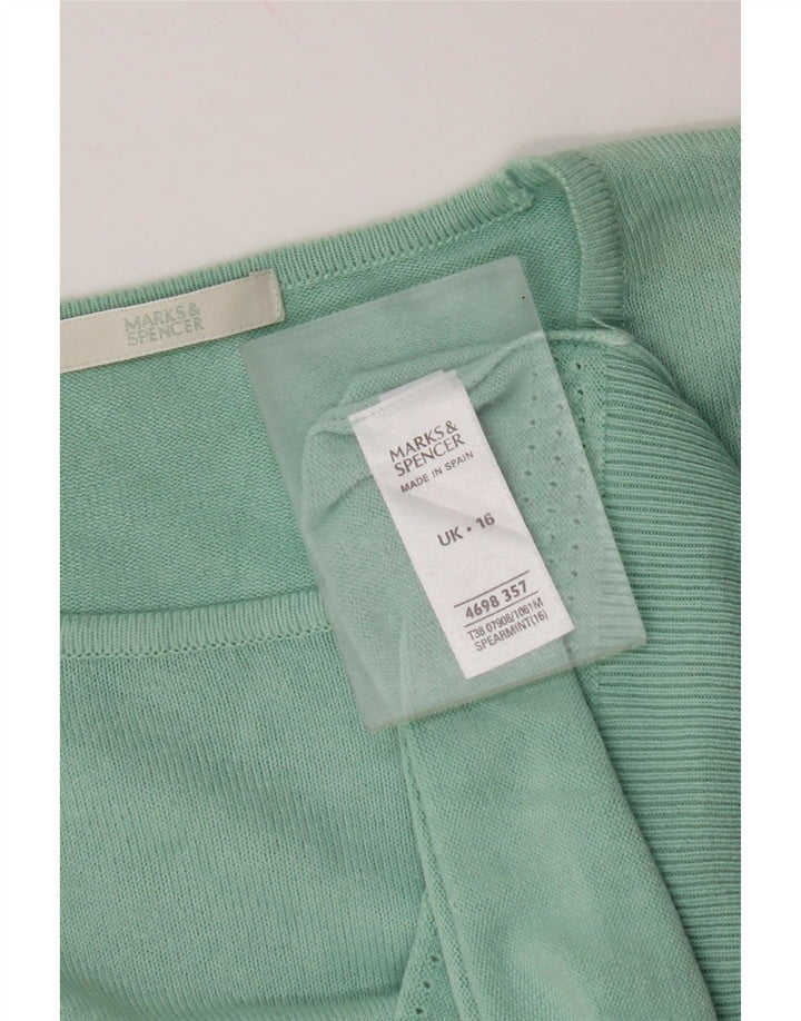MARKS & SPENCER Γυναικείο πουλόβερ Crop Crew Neck Jumper UK 16 Large Turquoise