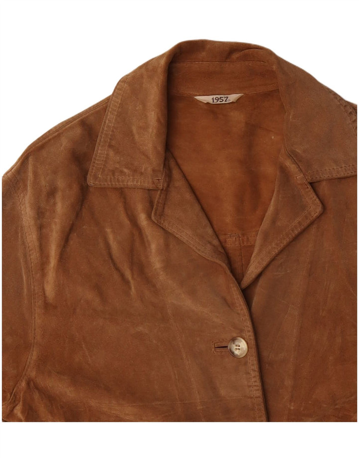 VINTAGE Γυναικείο Suede Jacket UK 14 Large Brown