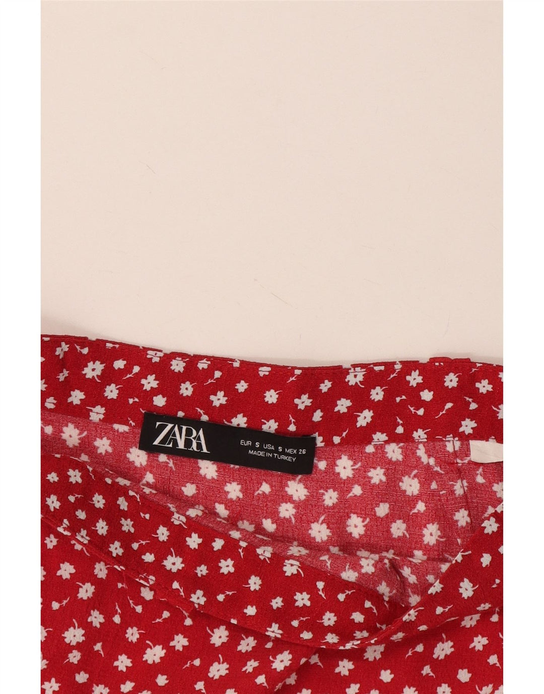 Zara Γυναικείο Ψηλό Παντελόνι Hot Small W26 Red Floral