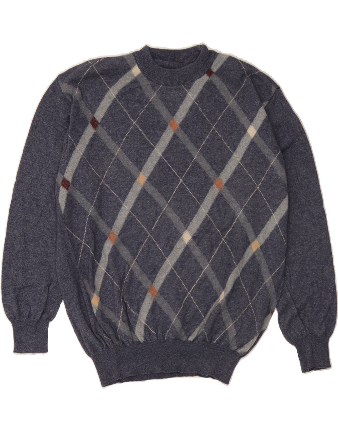 VINTAGE Mens Crew Neck Jumper Sweater IT 48 Medium Navy Blue Vintage Vintage and Second-Hand Vintage from Messina Hembry 