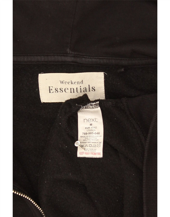 Essentials Γυναικείο πουλόβερ με κουκούλα με φερμουάρ UK 14 μεσαίο μαύρο βαμβακερό