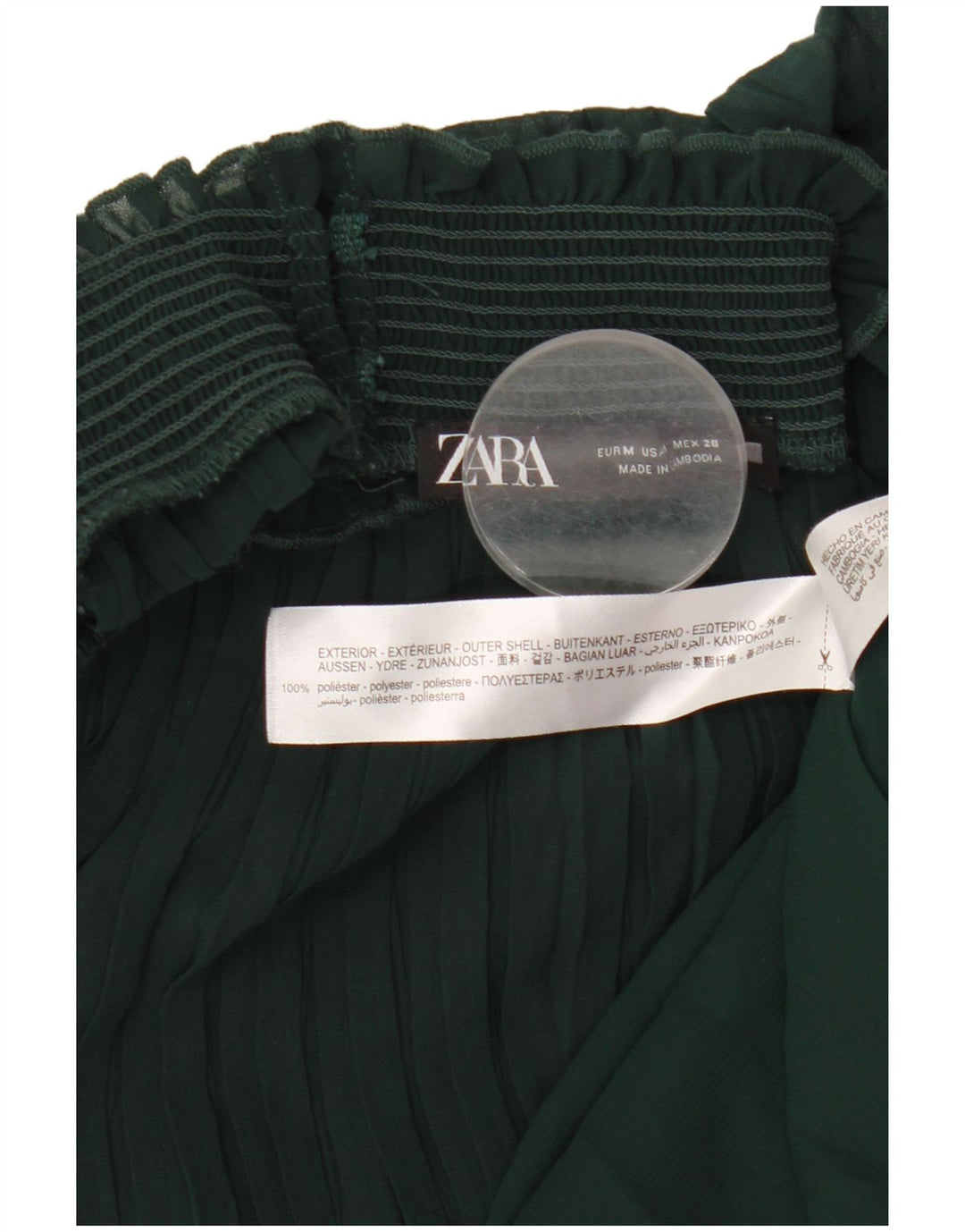 ZARA Γυναικείο Maxi Φόρεμα 3/4 Sleeve UK 12 Μεσαίο Πράσινο Πολυεστέρας