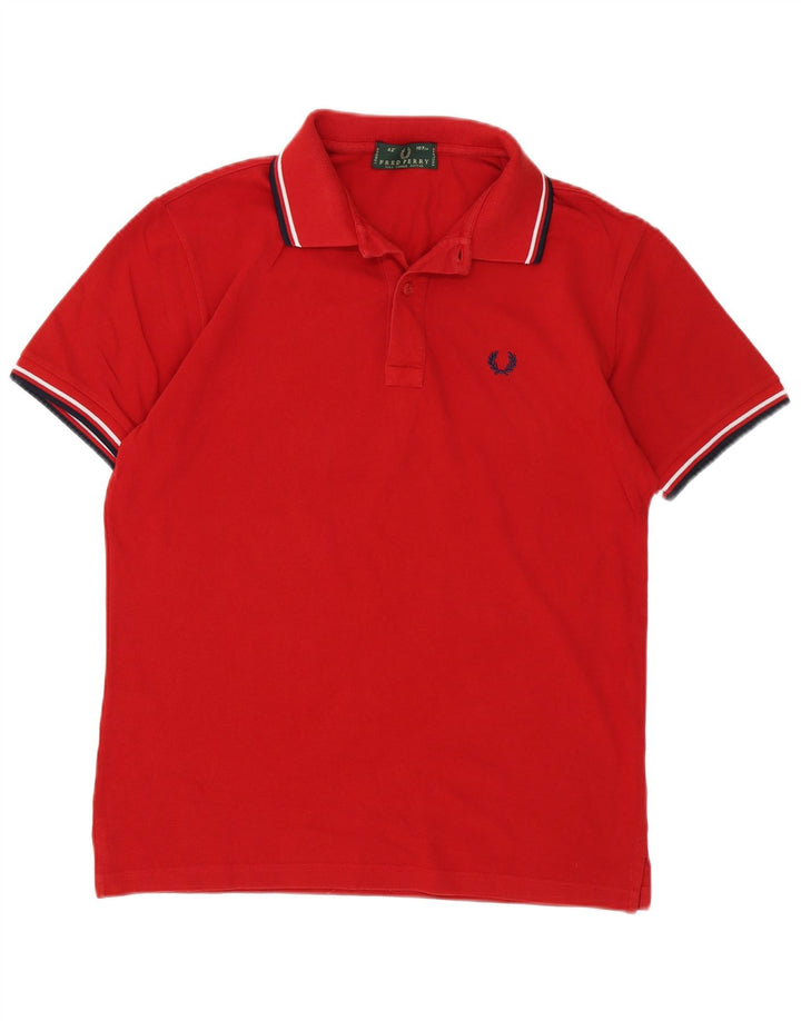 Fred Perry Ανδρικό πουκάμισο πόλο με μεσαίο κόκκινο ριγέ βαμβακερό