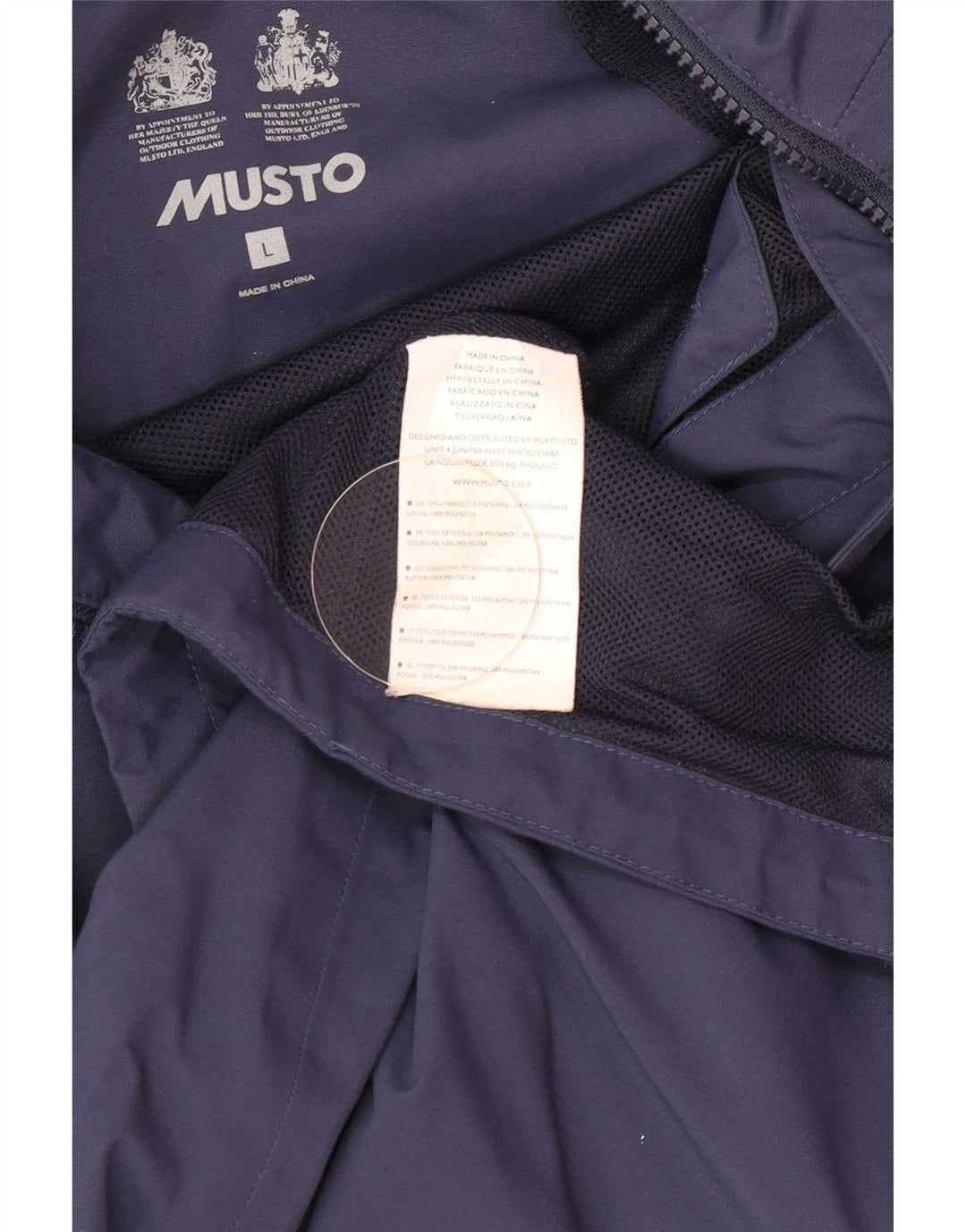 Musto Ανδρικό μπουφάν βροχής με κουκούλα UK 40 Large Navy Blue Polyester