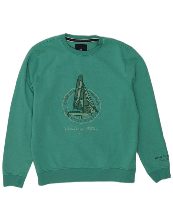 Crew Clothing Ανδρικό γραφικό φούτερ Jumper Μεγάλο πράσινο βαμβακερό