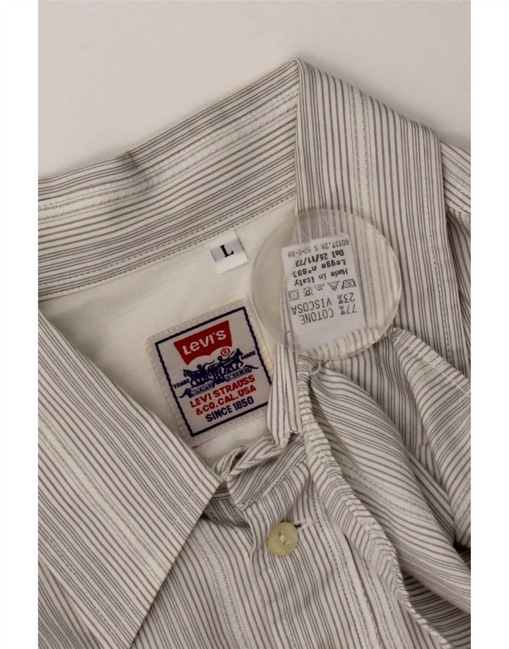 Ανδρικό πουκάμισο Levi's Large Grey Pinstripe Βαμβακερό
