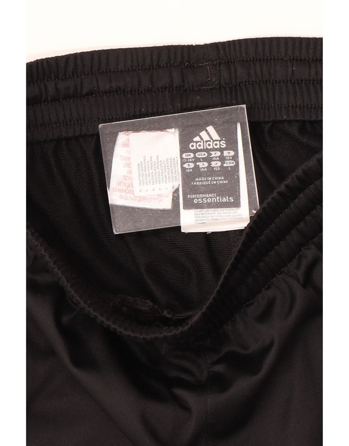 Adidas Boys Tracksuit Trousers Joggers 13-14 Years Black Polyester