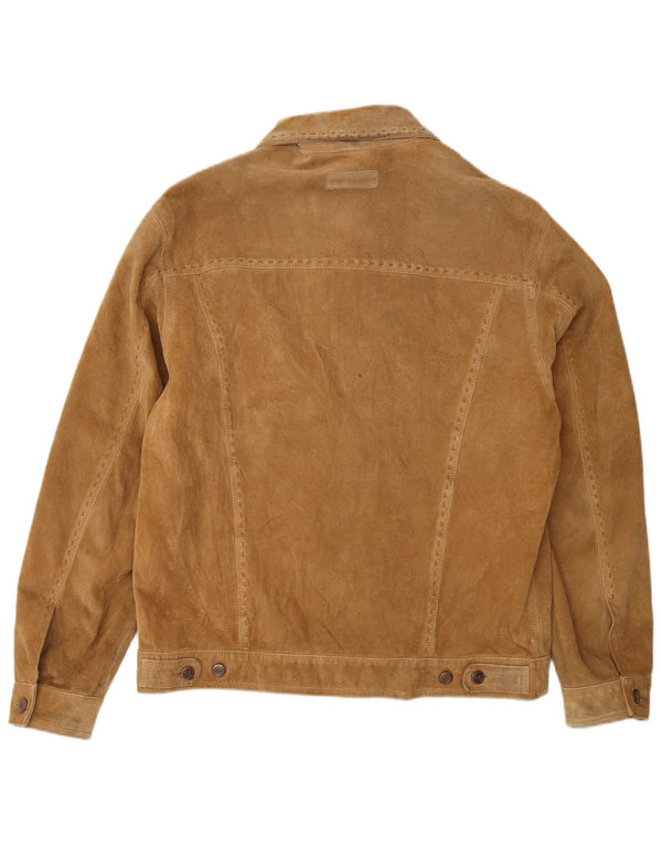 Ανδρικό Suede Jacket Marlboro Classics UK 40 Large Beige Leather