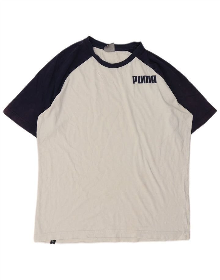 Ανδρικό T-Shirt Puma Top Small White Colourblock Βαμβακερό