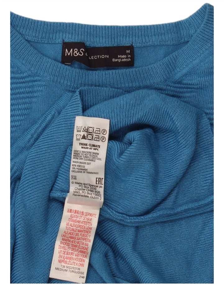 Marks & Spencer Γυναικείο πουλόβερ με λαιμόκοψη UK 14 μεσαίου μπλε γεωμετρικό