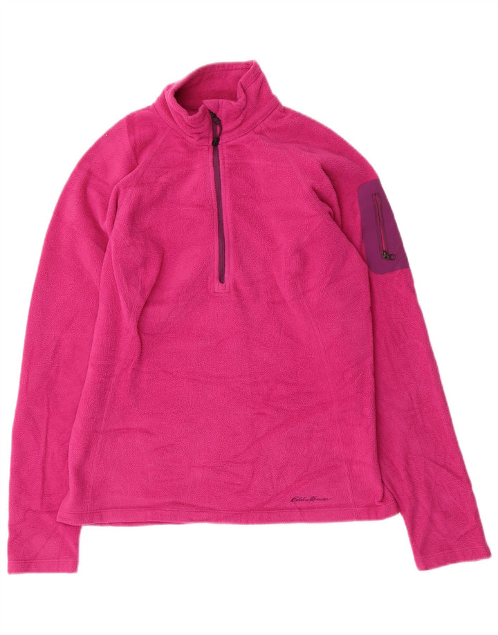 EDDIE BAUER Γυναικείο Polartec με φερμουάρ Fleece Jumper UK 10 Small Pink
