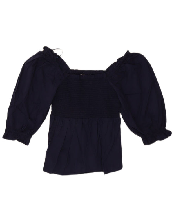 Marks & Spencer Γυναικεία μπλούζα Crop 3/4 Sleeve Top UK 8 Small Navy Blue