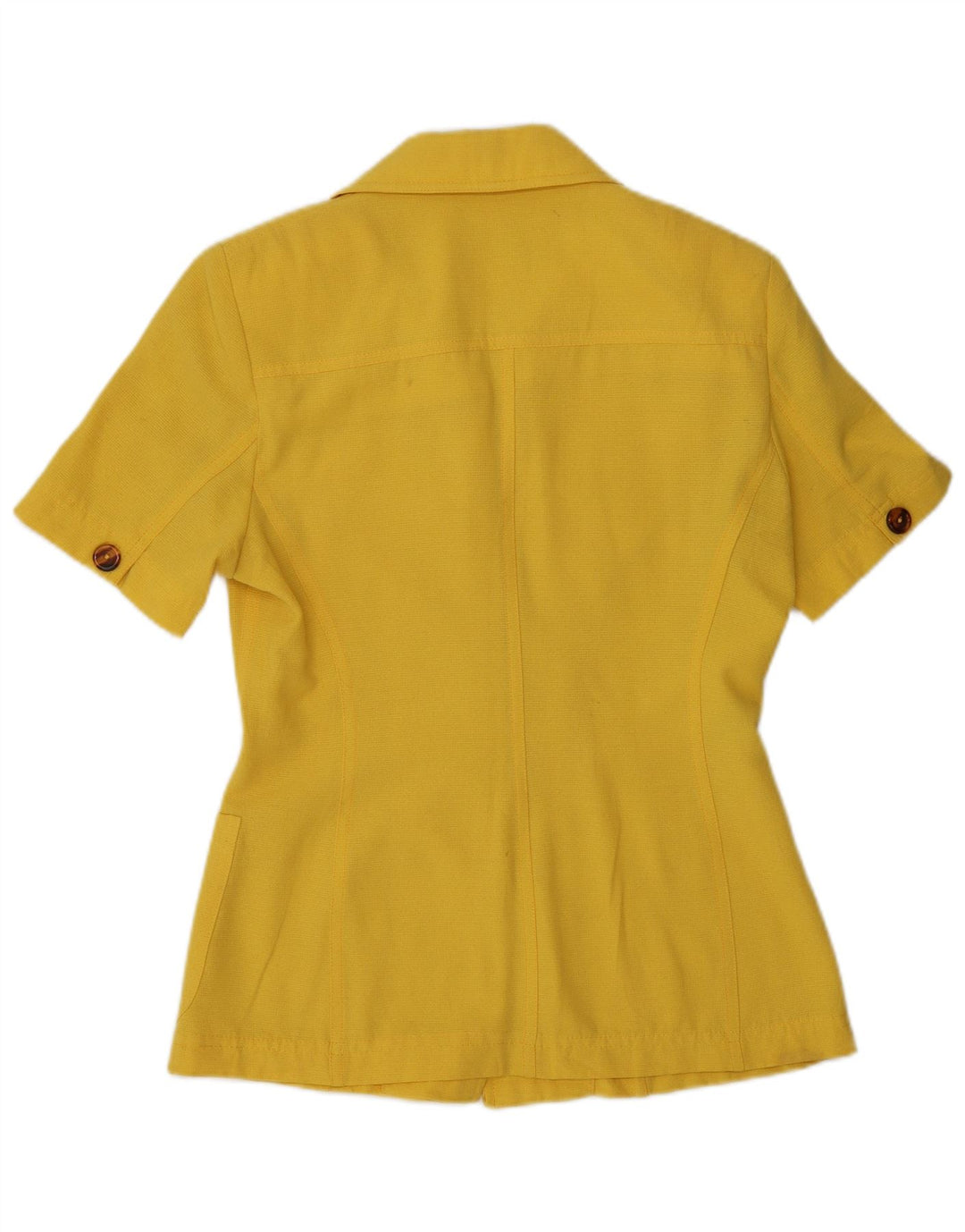 VINTAGE Γυναικείο κοντομάνικο σακάκι σακάκι με 5 κουμπιά IT 44 Μεσαίο κίτρινο