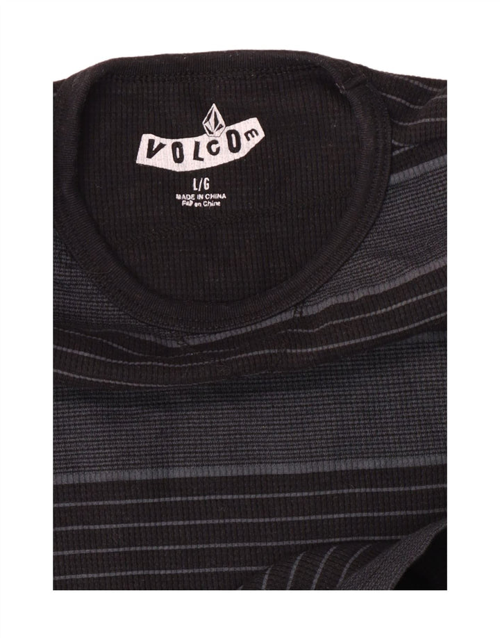 Volcom Boys Top μακρυμάνικο 11-12 ετών Μεγάλο γκρι ριγέ πολυεστέρας