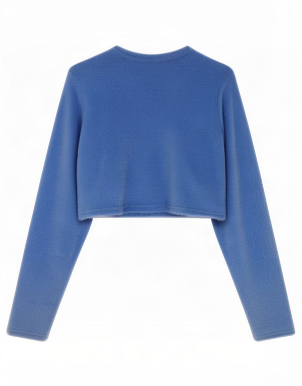 Zara Γυναικείο Bolero Jumper UK 10 Small Blue Nylon