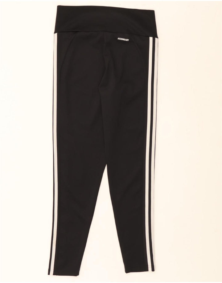ADIDAS Womens Aeroready Leggings UK 12/14 Medium  Black Polyester Vintage Adidas and Second-Hand Adidas from Messina Hembry 