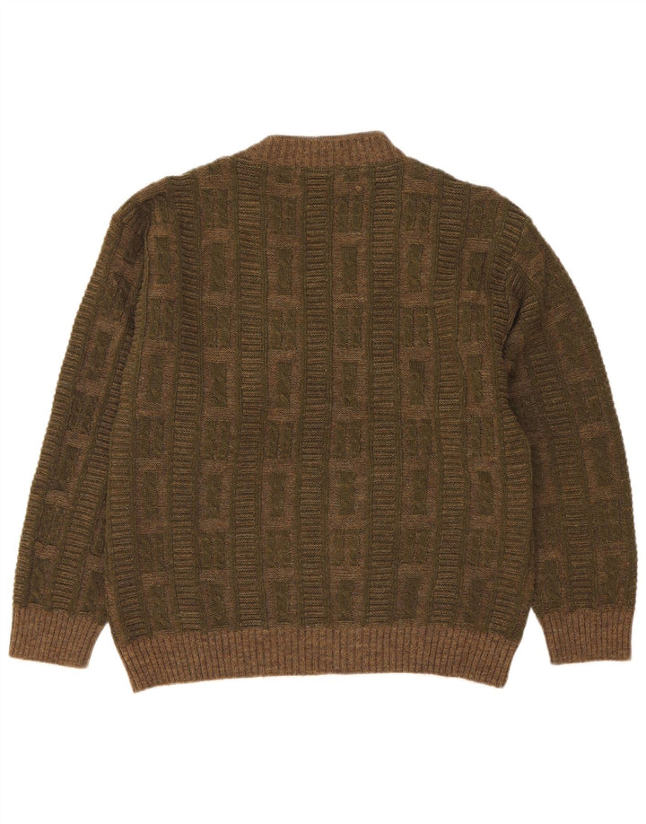 Ανδρικό πουλόβερ Dei Massimi με V λαιμόκοψη IT 48 Medium Khaki Argyle/Diamond