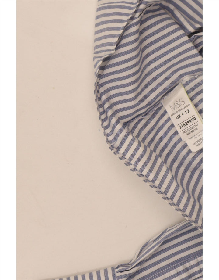 Marks & Spencer Γυναικείο πουκάμισο UK 12 Medium Navy Blue Pinstripe Cotton