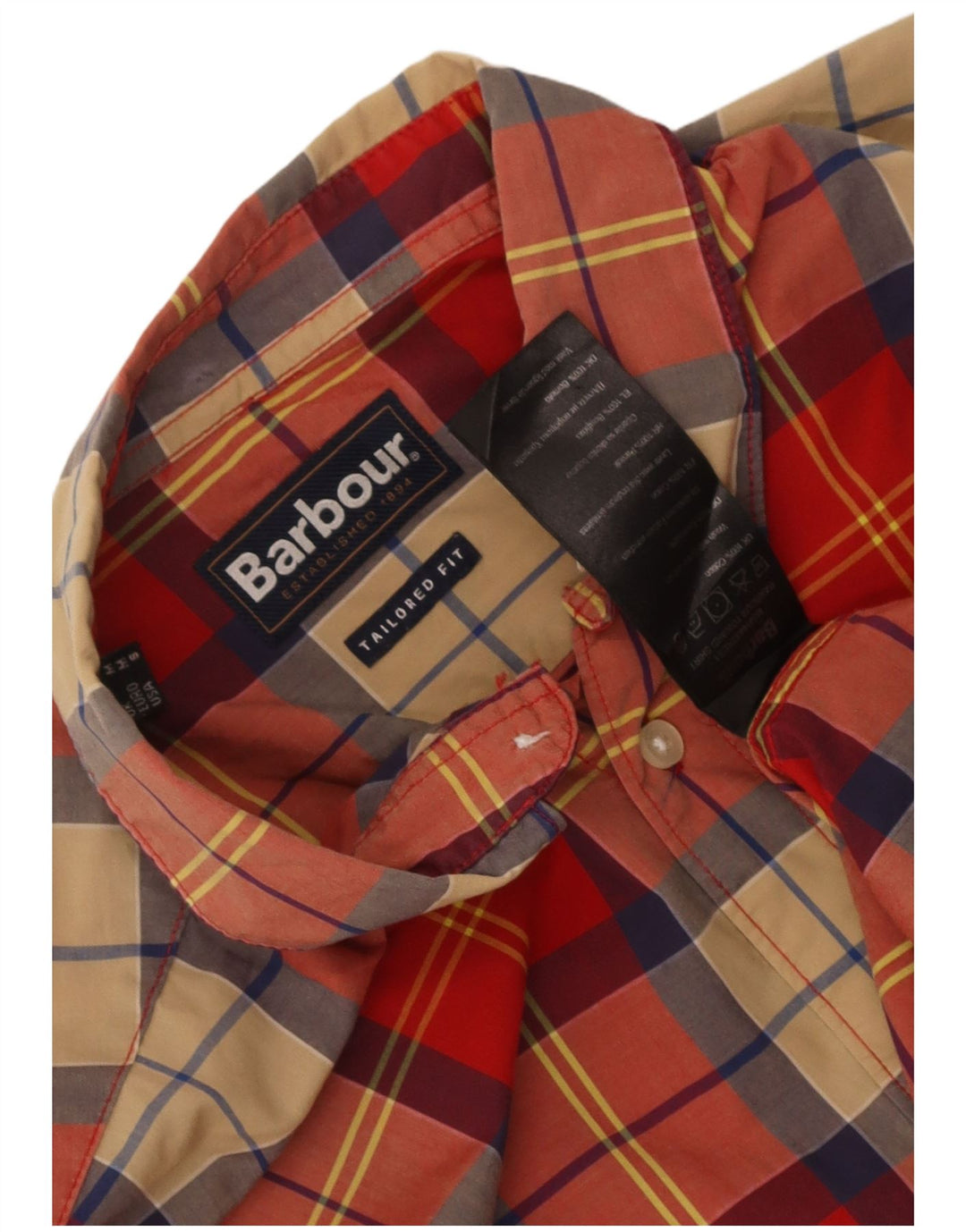 Ανδρικό πουκάμισο Barbour προσαρμοσμένο σε εφαρμογή, μεσαίο κόκκινο βαμβακερό