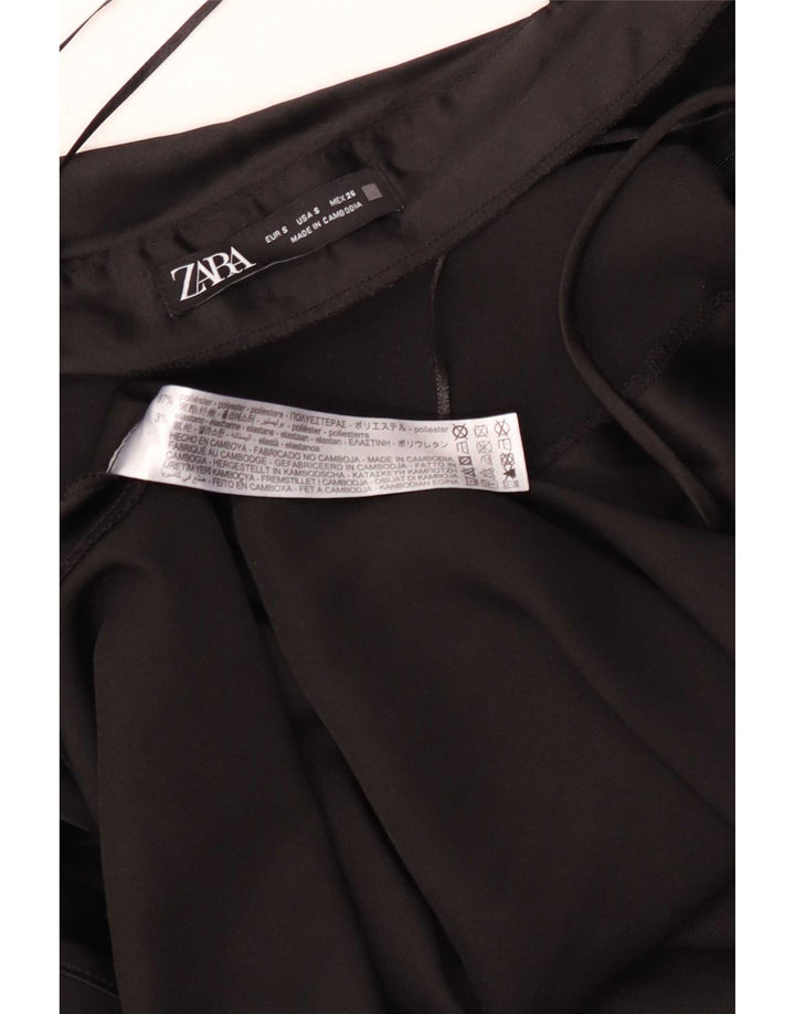 Zara Γυναικείο Maxi Slip Dress UK 10 Small Black Polyester