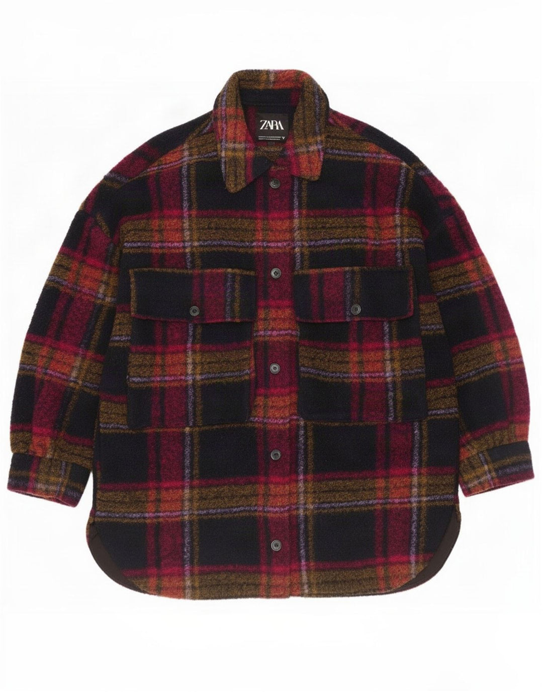 Zara Γυναικείο Shacket Oversized Jacket UK 14 Medium πολύχρωμο Check