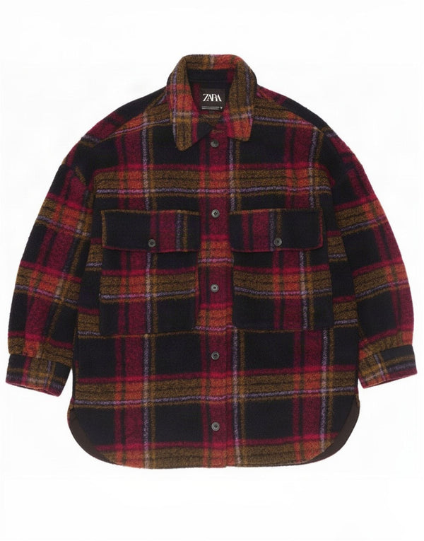 Zara Γυναικείο Shacket Oversized Jacket UK 14 Medium πολύχρωμο Check