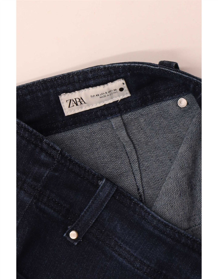 Zara Γυναικείο Wide Leg Jeans EU 40 Medium W30 L30 Navy Blue