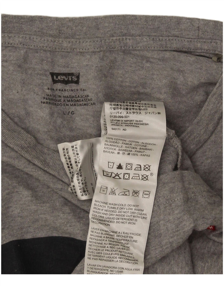 Ανδρικό γραφικό T-Shirt Levi's Top Large Grey Flecked Cotton