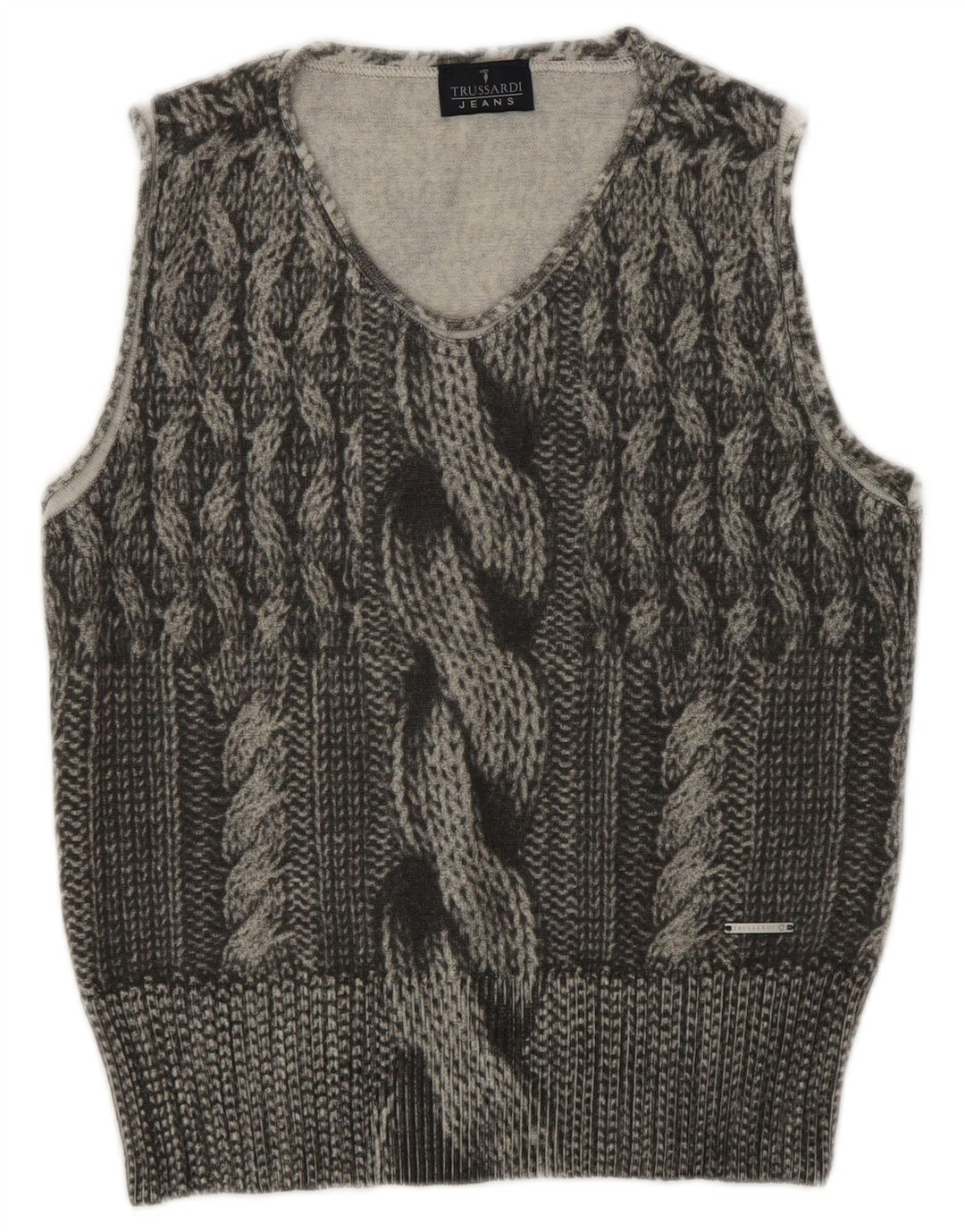 Trussardi Jeans Γυναικείο Γιλέκο Tank Top UK 12 Medium Grey Wool