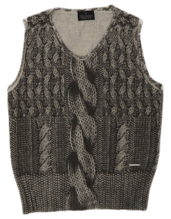 Trussardi Jeans Γυναικείο Γιλέκο Tank Top UK 12 Medium Grey Wool