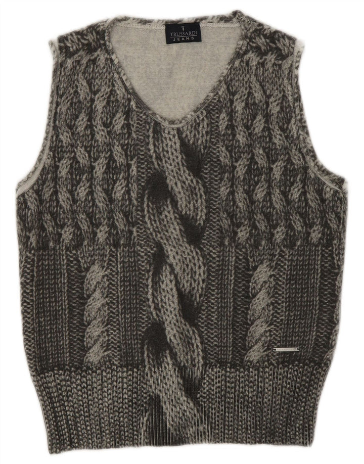 Trussardi Jeans Γυναικείο Γιλέκο Tank Top UK 12 Medium Grey Wool