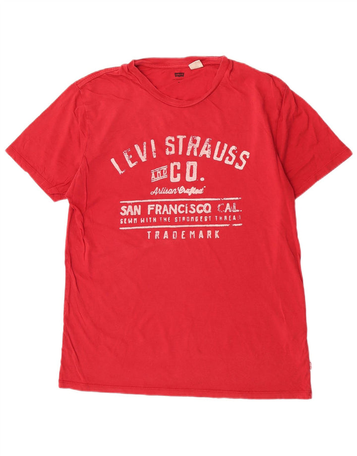 Ανδρικό γραφικό T-Shirt Levi's Top Μεσαίο κόκκινο βαμβακερό