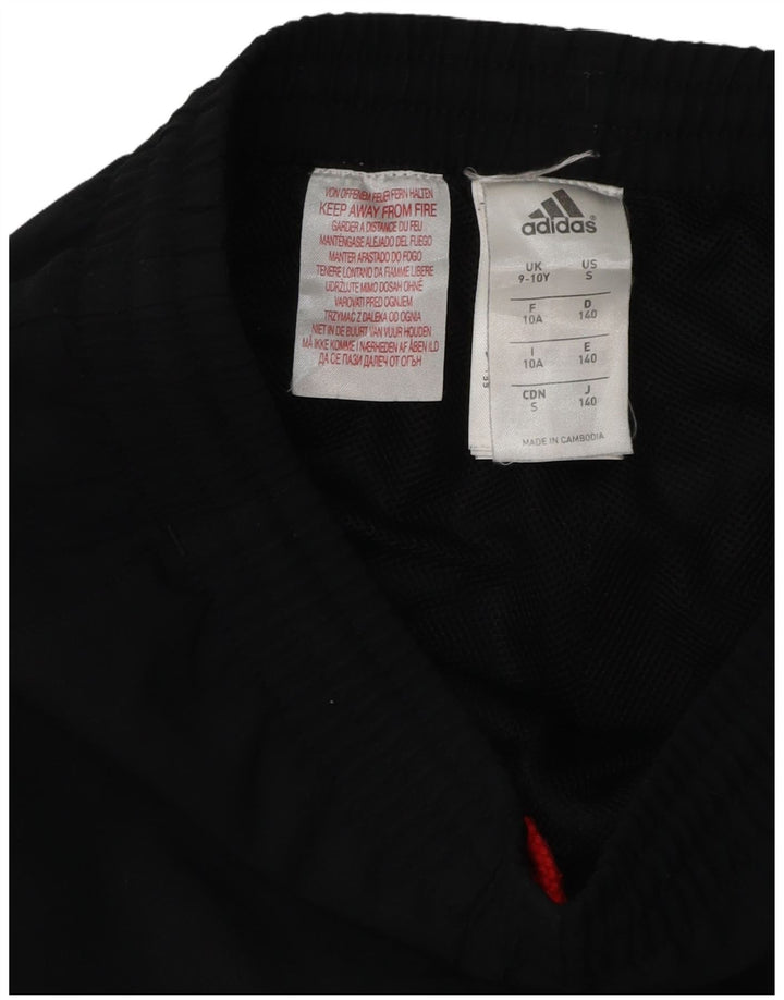 Adidas Boys Tracksuit Trousers Joggers 9-10 Years Black Polyester