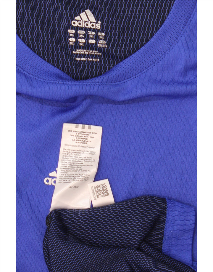 Ανδρικό T-Shirt Climalite ADIDAS Top 2XL Blue Polyester