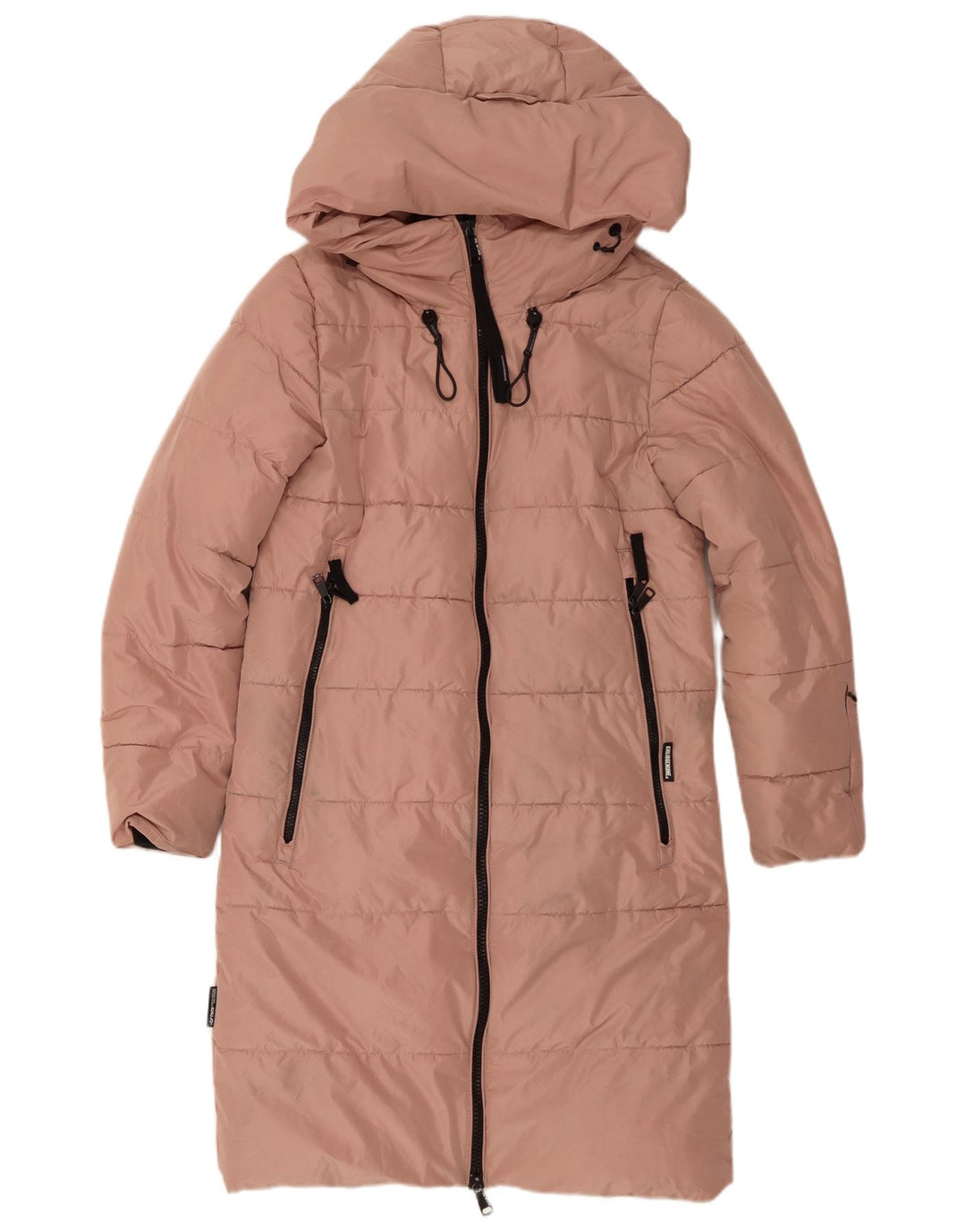 KHUJO Γυναικείο παλτό με κουκούλα μεγάλου μεγέθους UK 6 XS ροζ πολυεστέρας