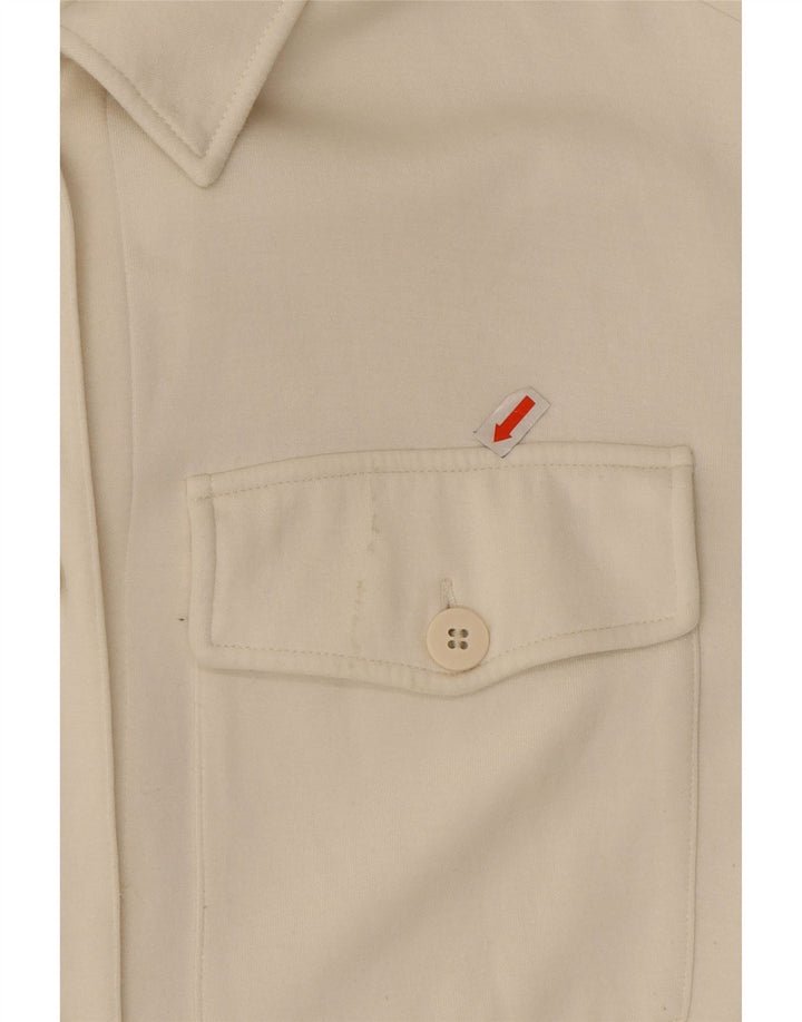 Massimo Dutti Γυναικείο πουκάμισο μεγάλου μεγέθους UK 10 Small Off White Nylon