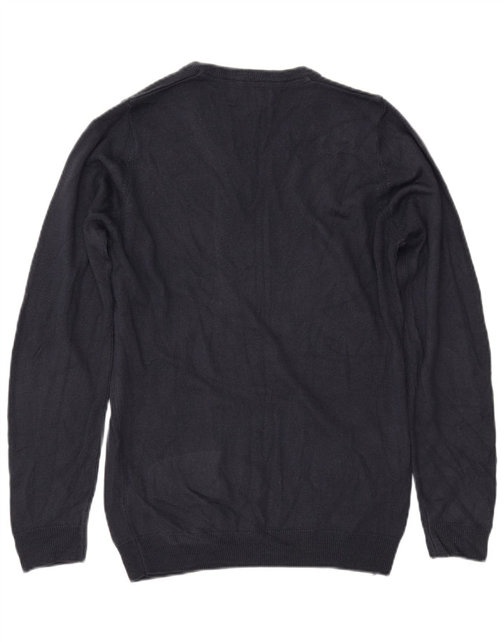 MARKS & SPENCER Γυναικείο πουλόβερ με λαιμόκοψη με V λαιμόκοψη UK 10 Small Navy Blue Acrylic