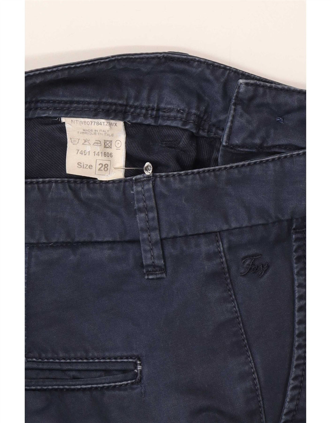 Γυναικείο Slim Chino Παντελόνι Fay W28 L30 Navy Blue