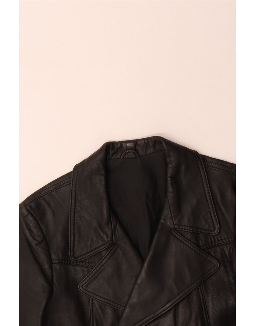 VINTAGE Ανδρικό Δερμάτινο Παλτό UK 10 Small Black