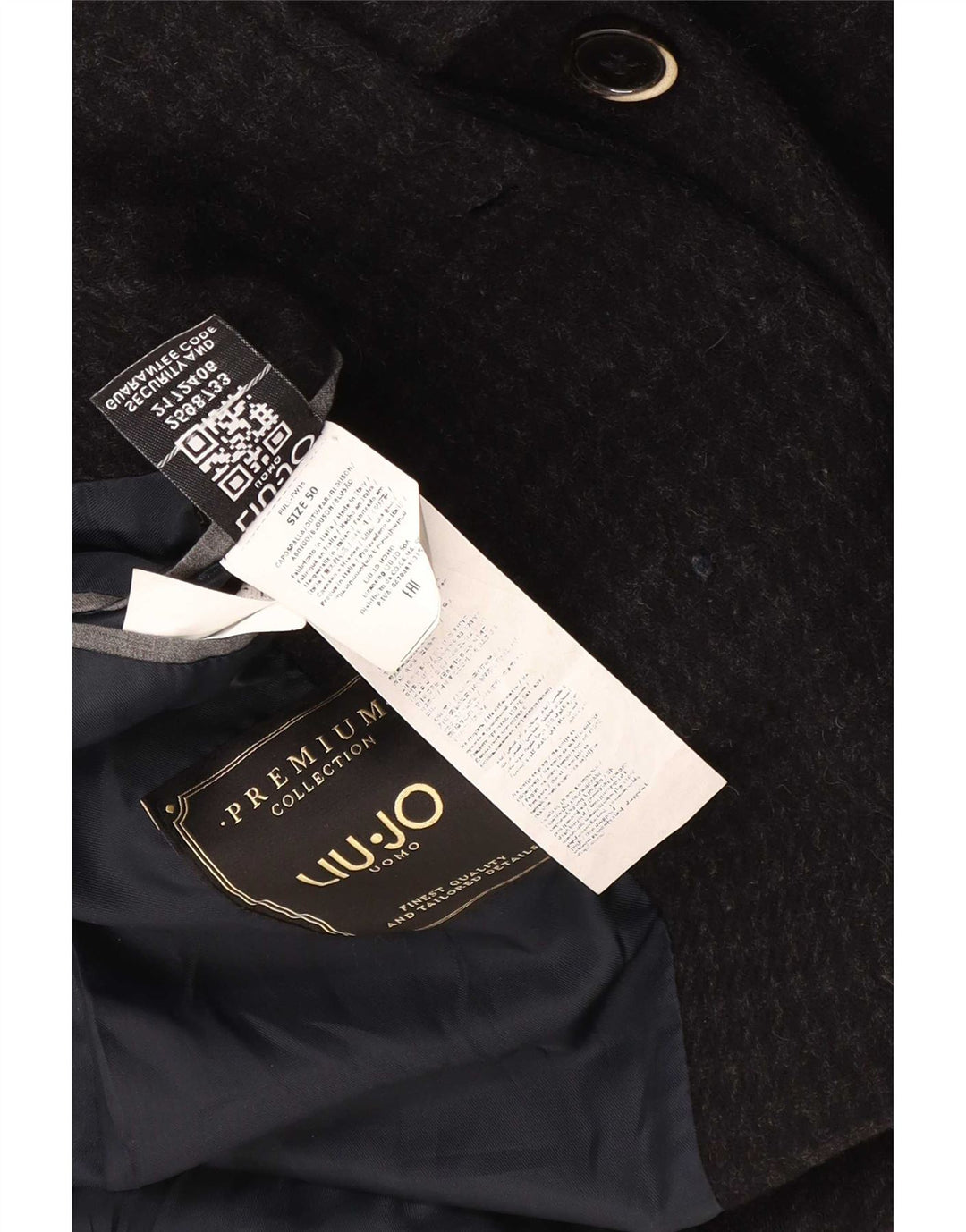 Liu Jo Ανδρικό Πανωφόρι IT 50 Large Black Houndstooth Wool