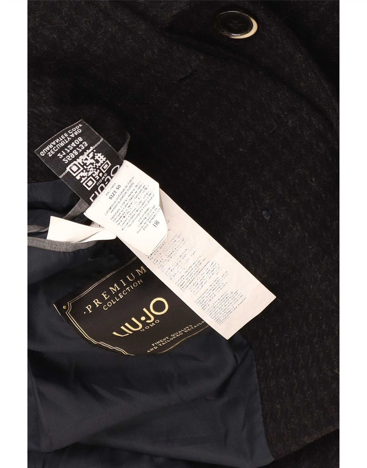Liu Jo Ανδρικό Πανωφόρι IT 50 Large Black Houndstooth Wool