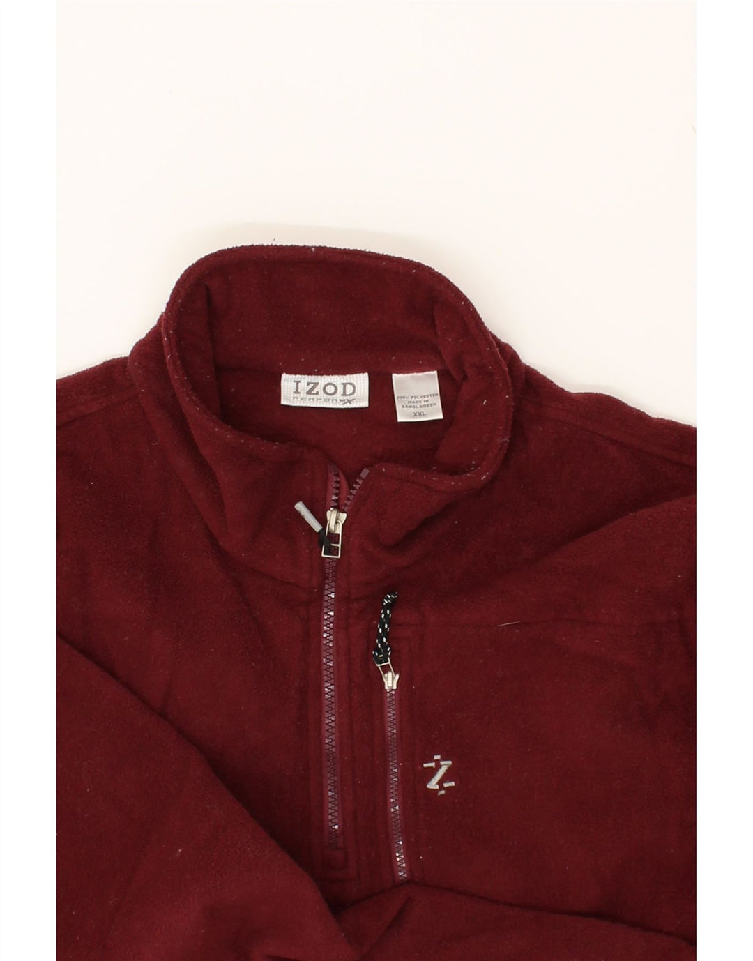 IZOD Mens Zip Neck Fleece Jumper 2XL Red Polyester Vintage Izod and Second-Hand Izod from Messina Hembry 