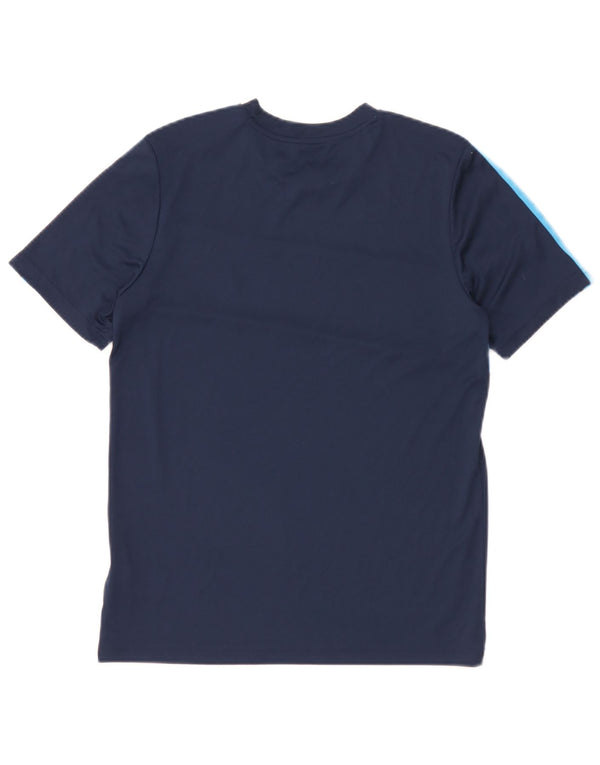 Adidas Boys T-shirt Top 13-14 Years Navy Blue Colorblock Polyester